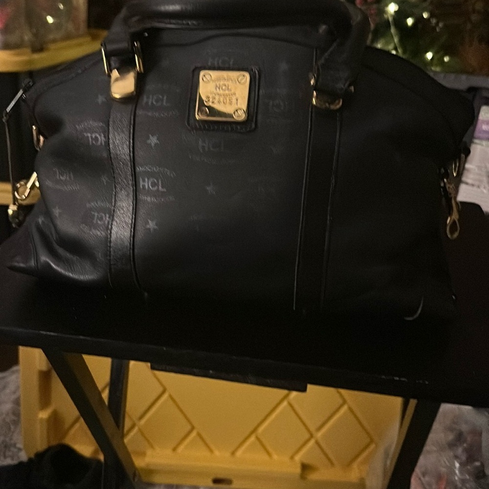 Black HCL Handbag with Gold Accents